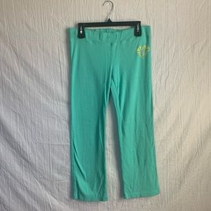 Hard Candy Y2K Low Rise Teal Bejeweled Diamond Junior Womens Sweat Pants